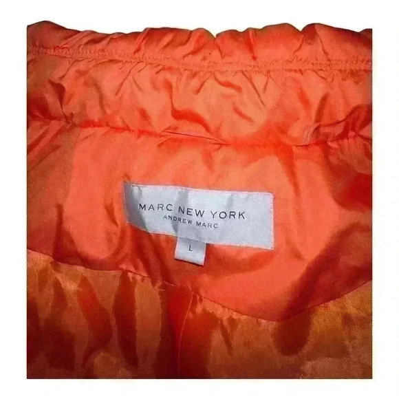 Andrew Marc Marc New York Puffer Vest Women's large orange Quilted Jacket - Picture 9 of 11